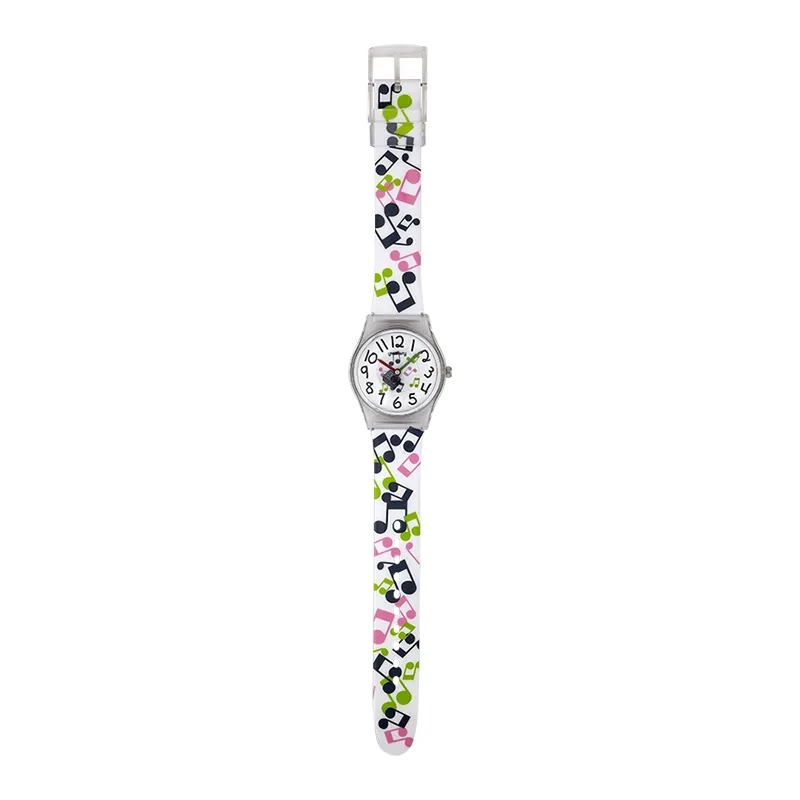 Reloj Reloj university analogo, para Mujer niña, tablero redondo color blanco, estilo arabigos, pulso plastico color blanco