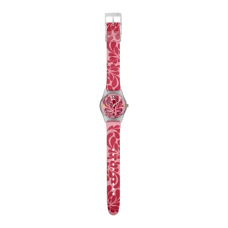 Reloj Reloj university analogo, para Mujer niña, tablero redondo colores rosado y rosado, estilo arabigos, pulso plastico color rosado