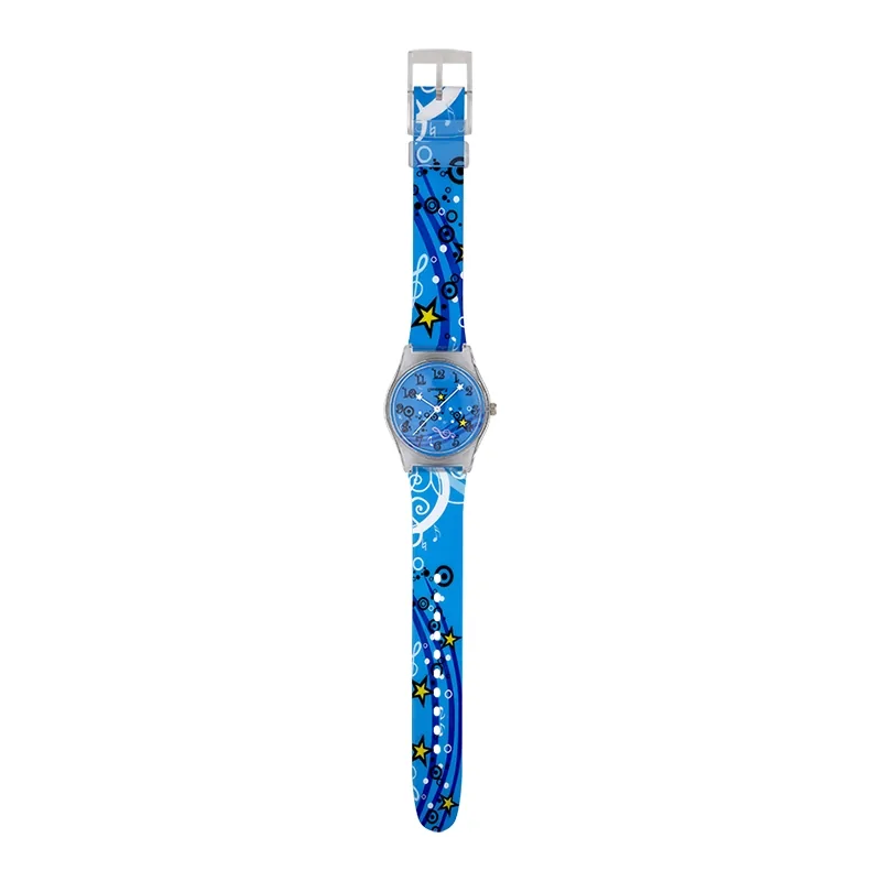 Reloj Reloj university analogo, para Mujer niña, tablero redondo color azul, estilo arabigos, pulso plastico color azul