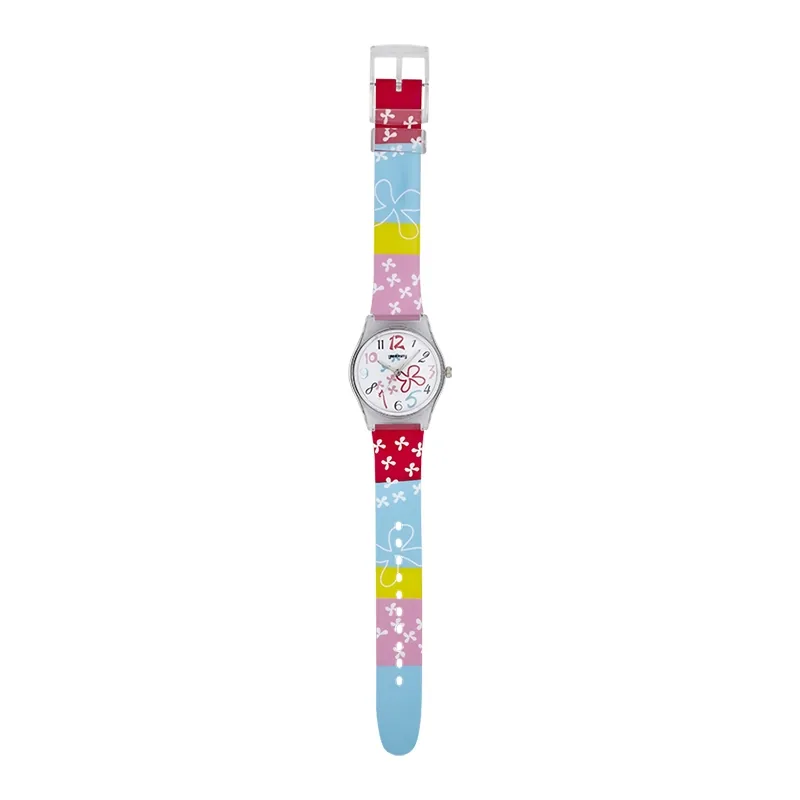 Reloj Reloj university analogo, para Dama, tablero redondo color blanco, estilo arabigos, pulso plastico color blanco