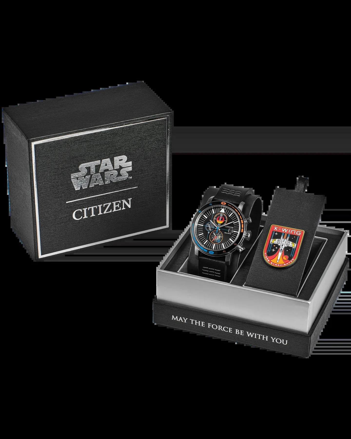 Reloj Citizen análogo, para Hombre, tablero redondo color negro, estilo index, pulso cuero color negro, calendario, cronografo