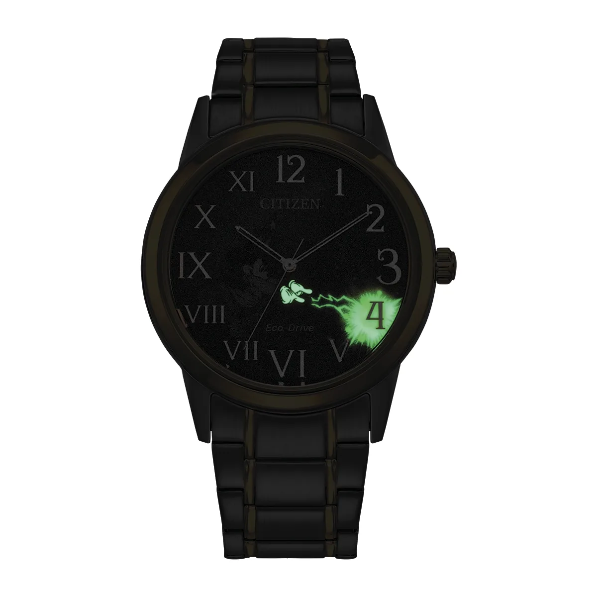 Reloj Citizen análogo, para Hombre, tablero redondo color azul, estilo arábigos + romanos, pulso acero colores plateado y dorado