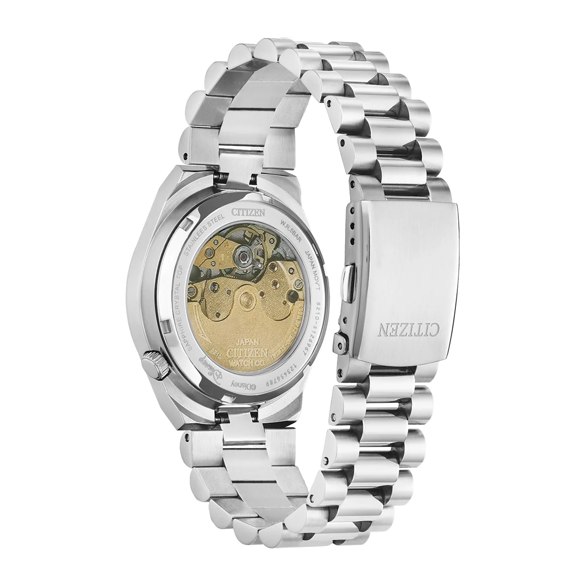 Reloj Citizen análogo, Unisex, tablero redondo color azul, estilo puntos + arábigo, pulso acero color plateado, calendario