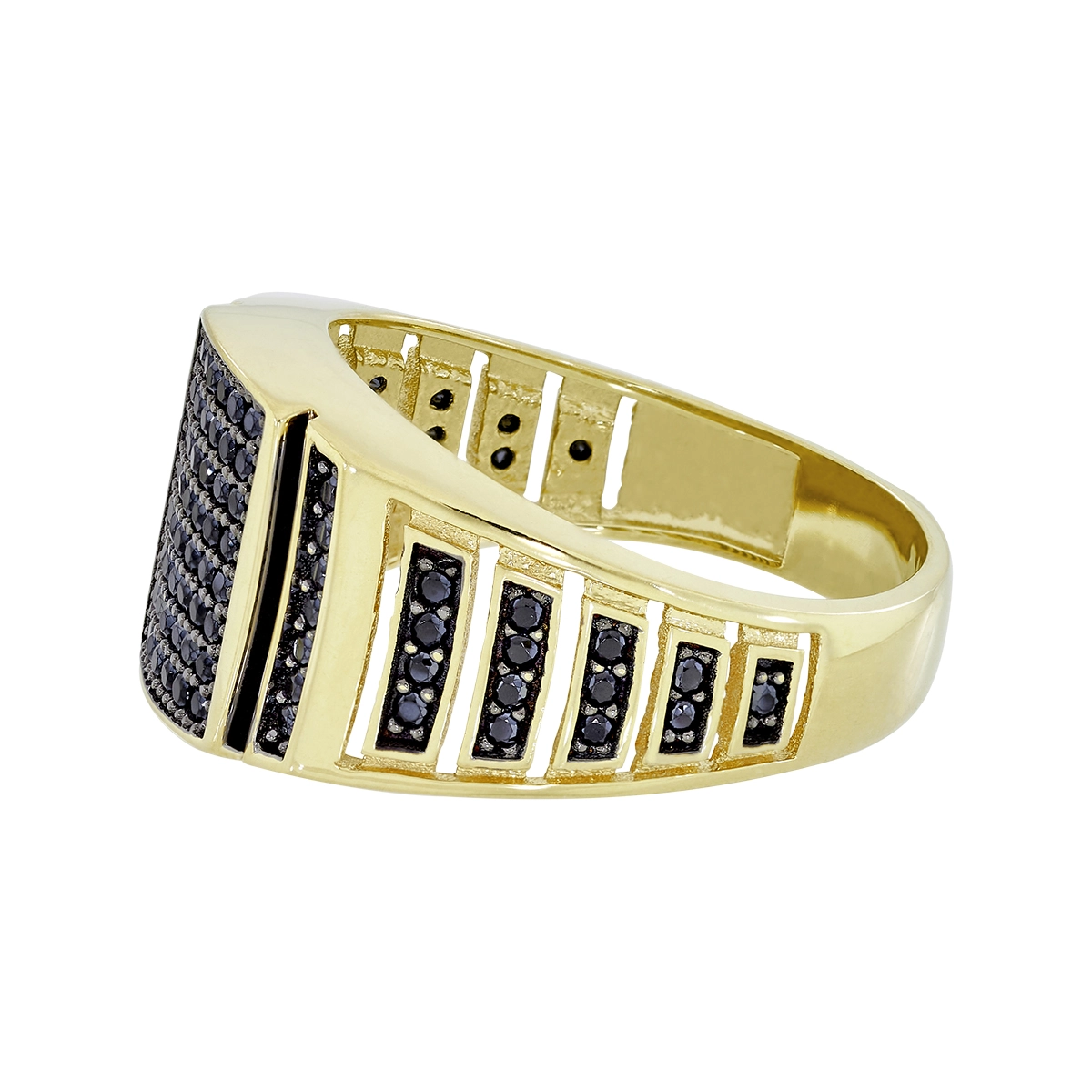 Anillo en oro amarillo de 18 Kilates, con zircones