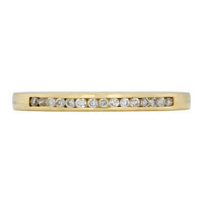 Argolla en oro amarillo de 18 Kilates, Cintillo, con diamantes de 0.10 Ct