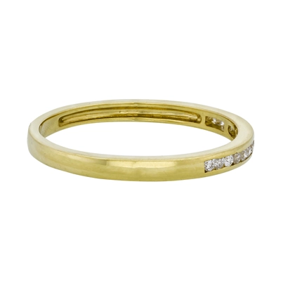 Argolla en oro amarillo de 18 Kilates, Cintillo, con diamantes de 0.10 Ct