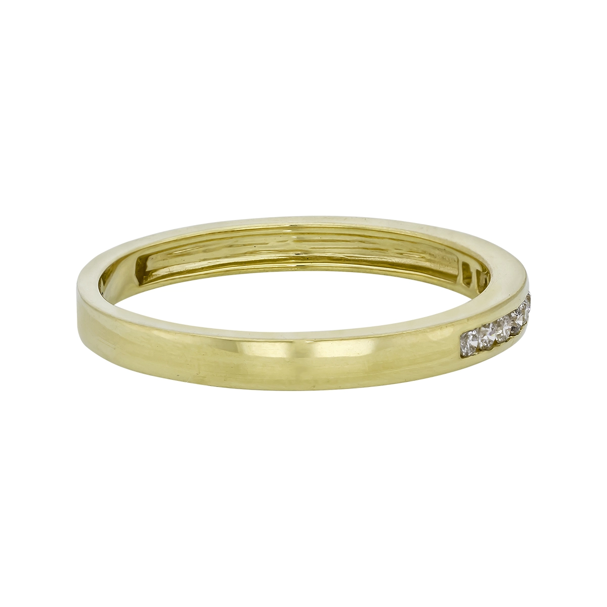 Argolla en oro amarillo de 18 Kilates, Cintillo, con diamantes de 0.11 Ct