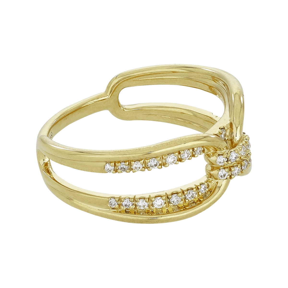 Anillo en oro amarillo de 18 Kilates, con diamantes de 0.20 Ct