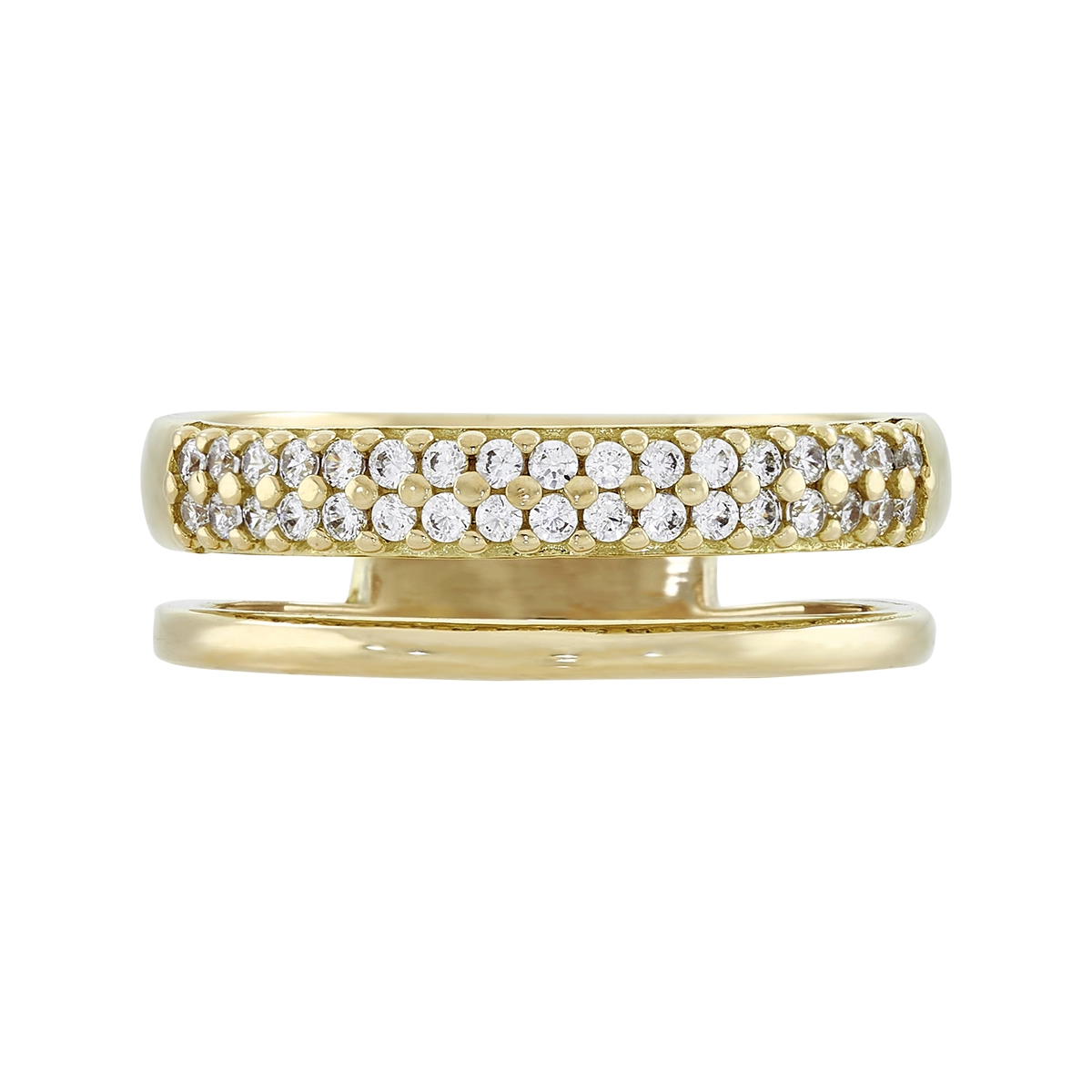 Anillo en oro amarillo de 18 Kilates, con zircones
