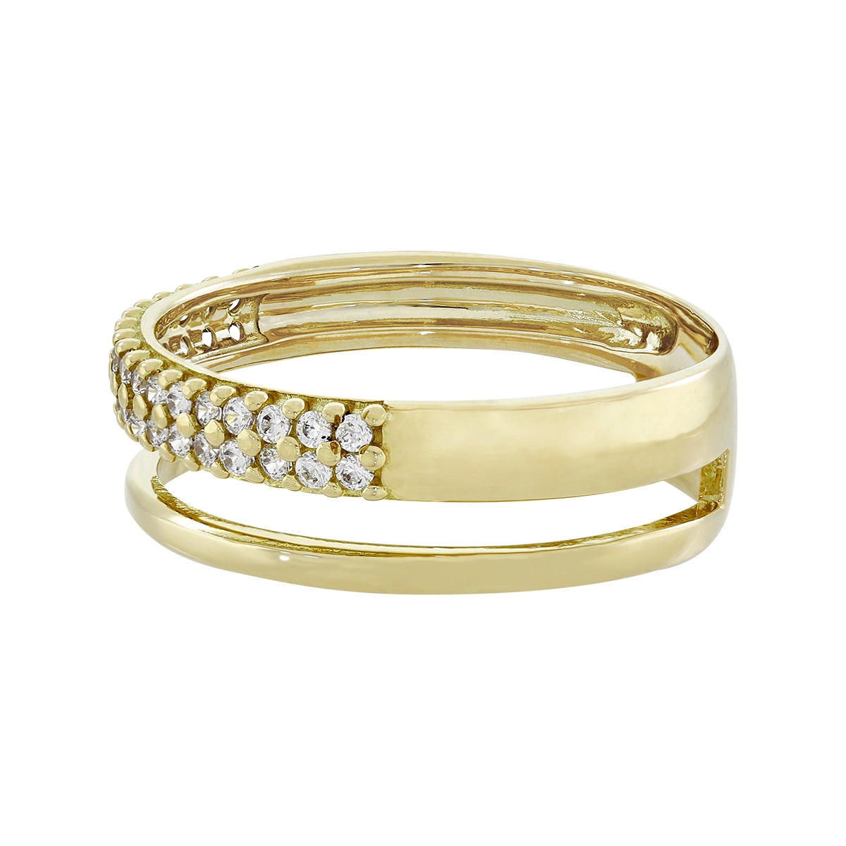 Anillo en oro amarillo de 18 Kilates, con zircones