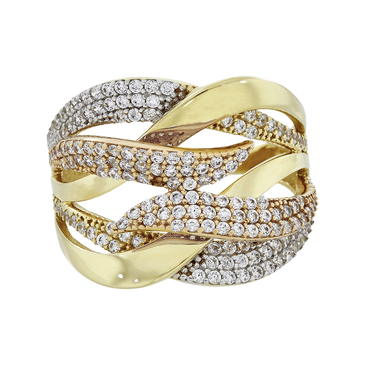 Anillo en oro amarillo de 18 Kilates, con zircones