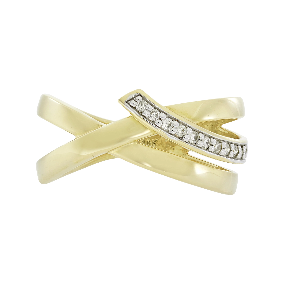 Anillo en oro amarillo de 18 Kilates, con diamantes de 0.12 Ct