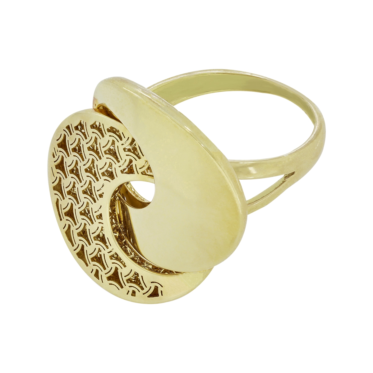 Anillo en oro amarillo de 18 Kilates con visos