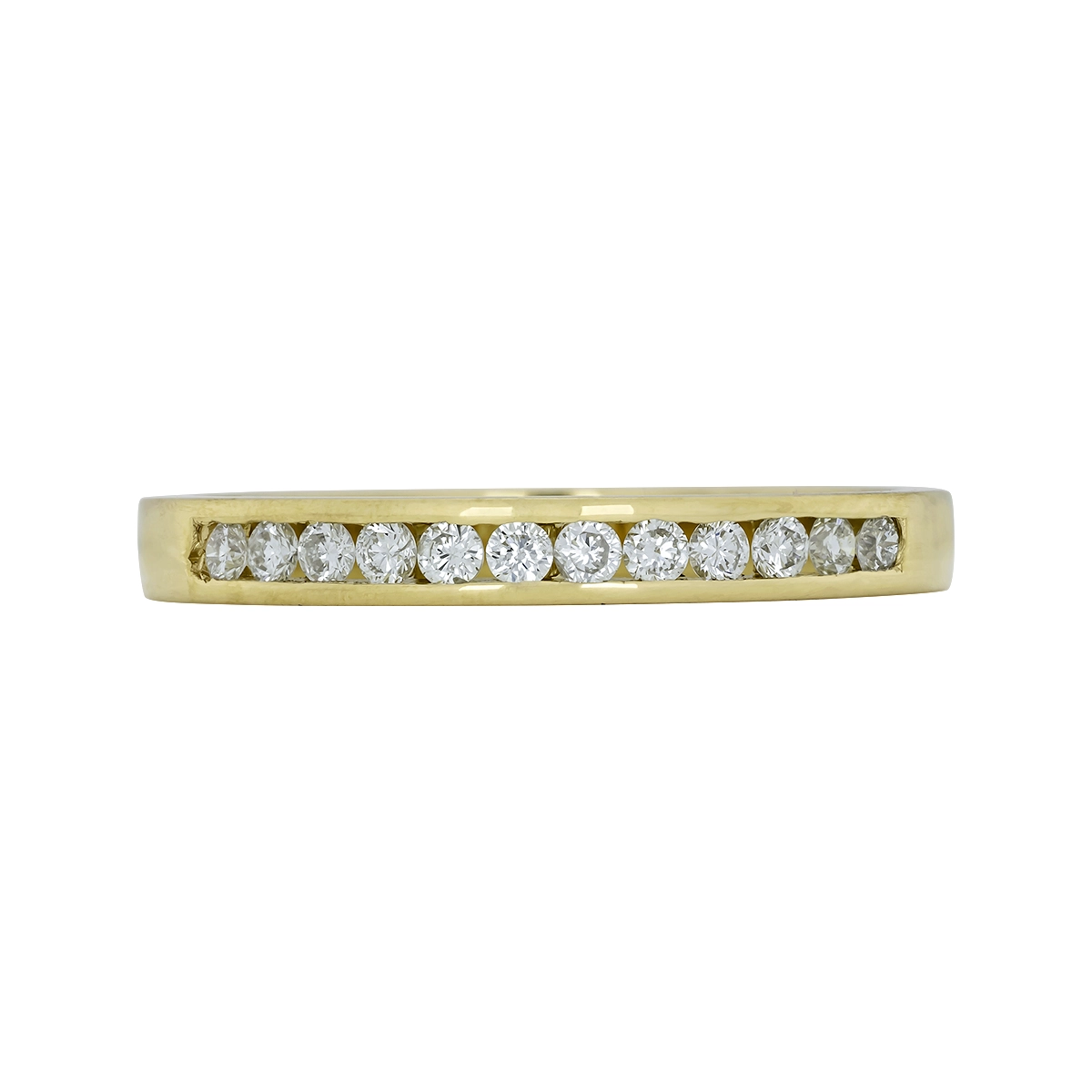 Argolla en oro amarillo de 18 Kilates, Cintillo, con diamantes de 0.25 Ct