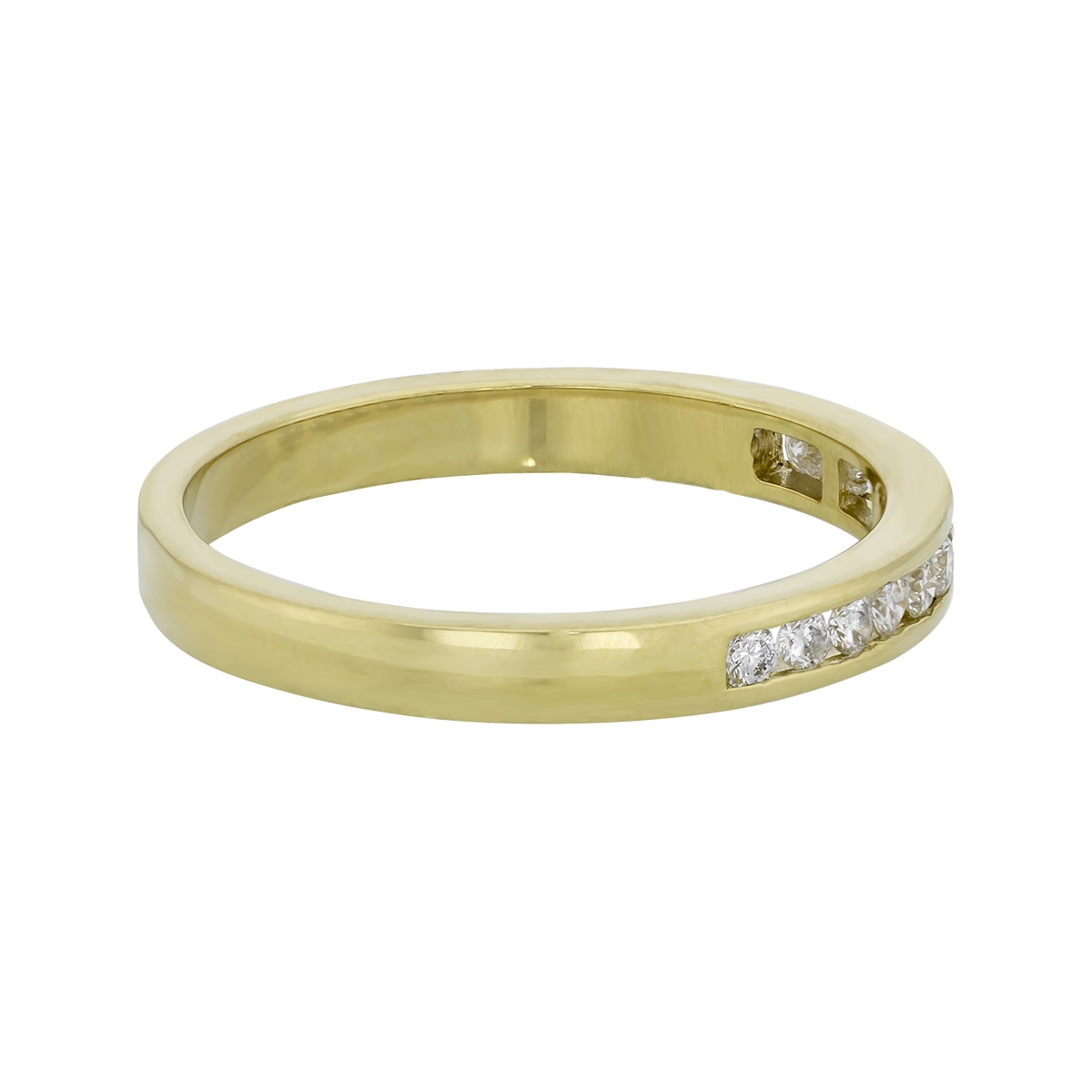 Argolla en oro amarillo de 18 Kilates, Cintillo, con diamantes de 0.25 Ct