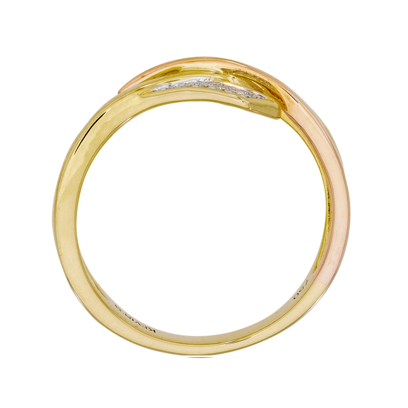 Anillo en oro amarillo de 18 Kilates, con diamantes de 0.07 Ct