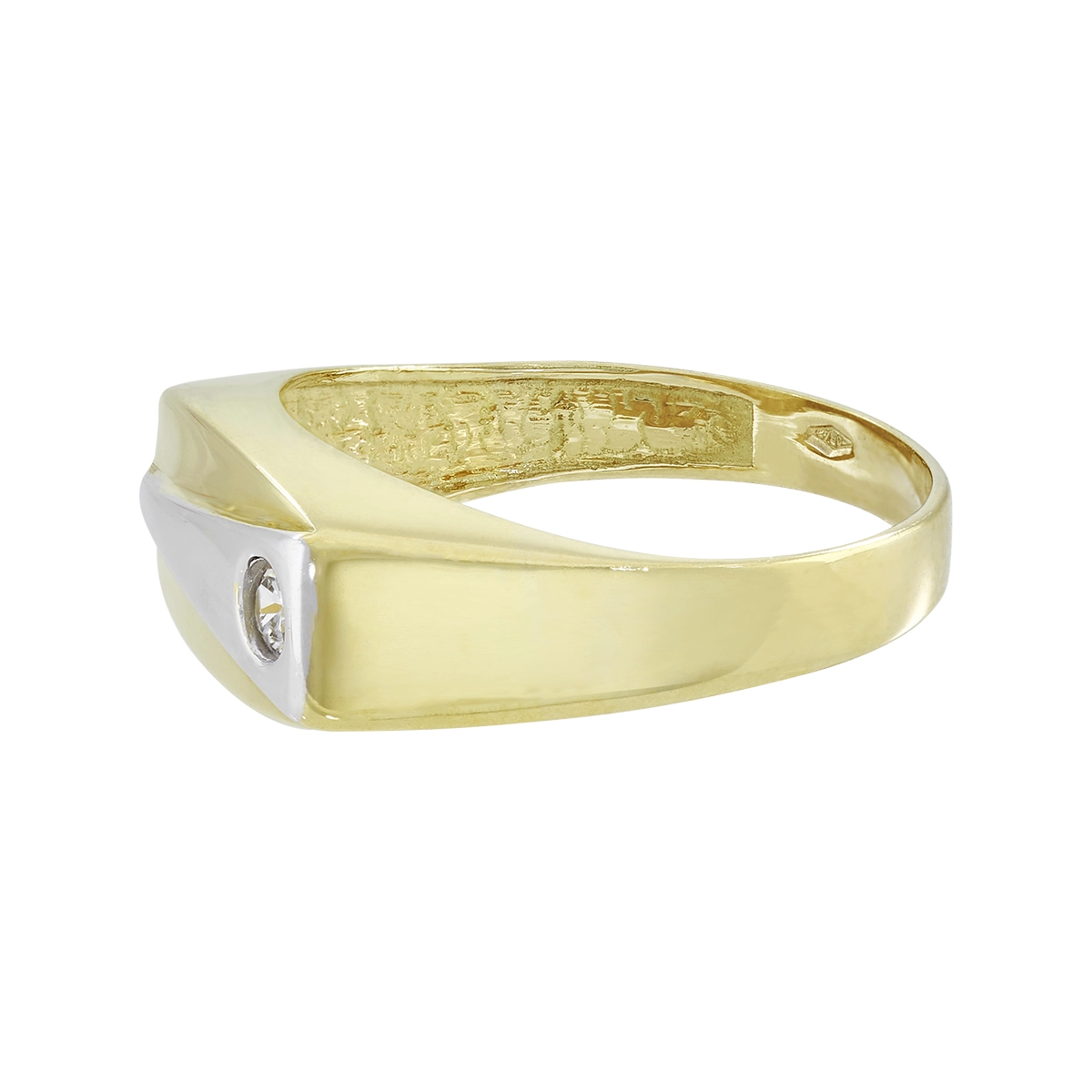 Anillo en oro amarillo de 18 Kilates, con zircón central