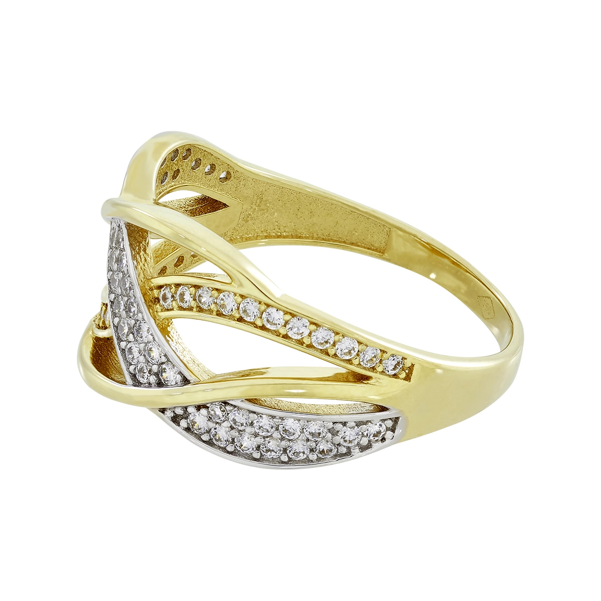 Anillo en oro amarillo de 18 Kilates, con zircones