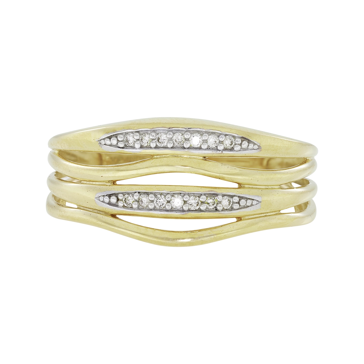 Anillo en oro amarillo de 18 Kilates, con diamantes de 0.07 Ct