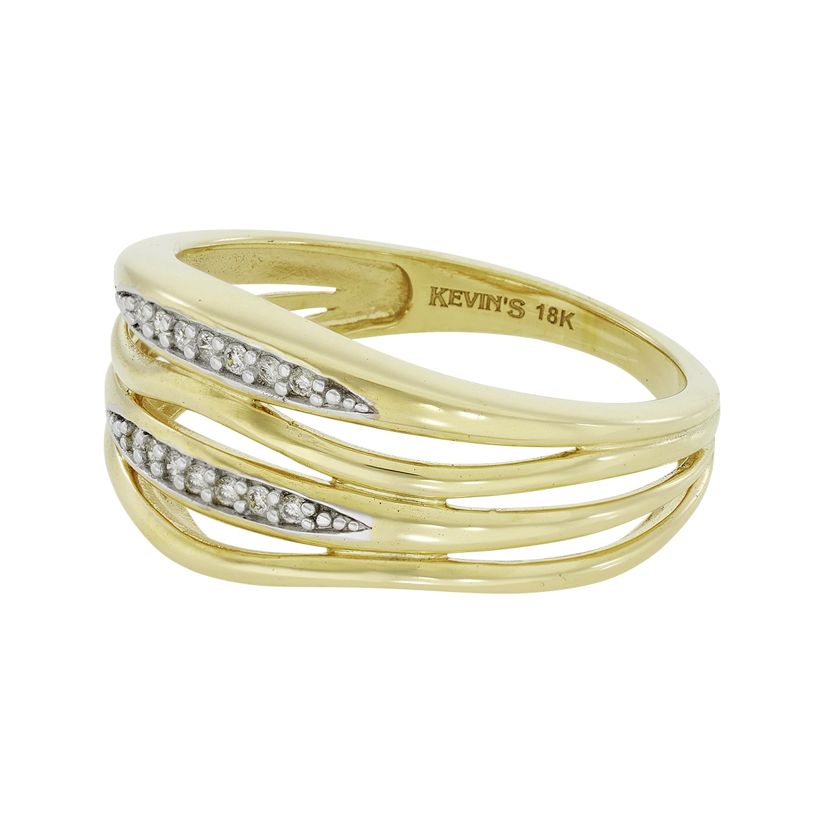 Anillo en oro amarillo de 18 Kilates, con diamantes de 0.07 Ct