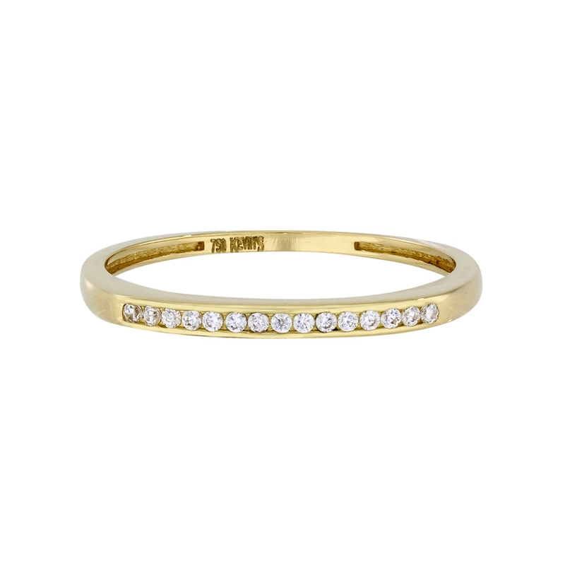 Anillo en oro amarillo de 18 Kilates, con zircones