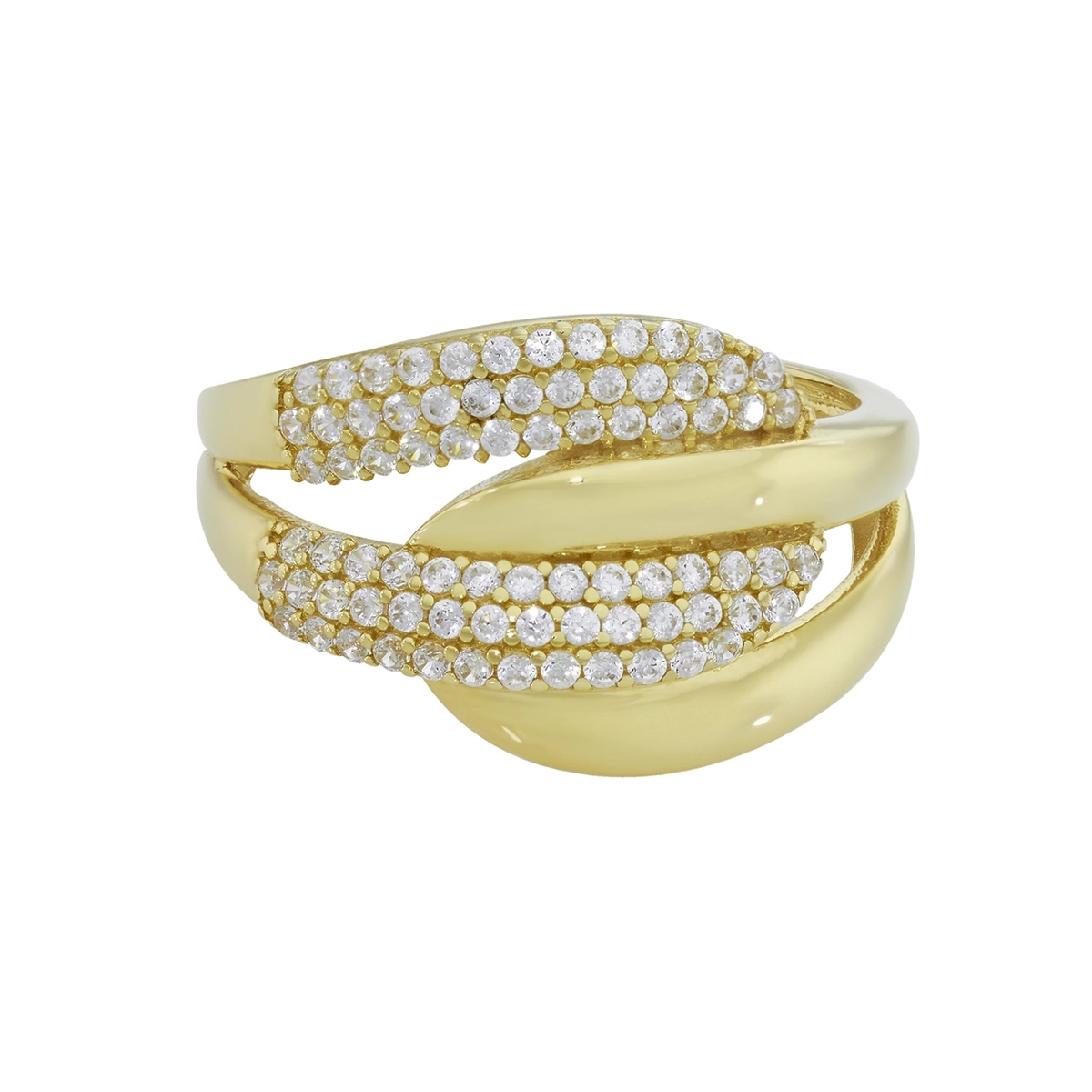 Anillo en oro amarillo de 18 Kilates, con zircones