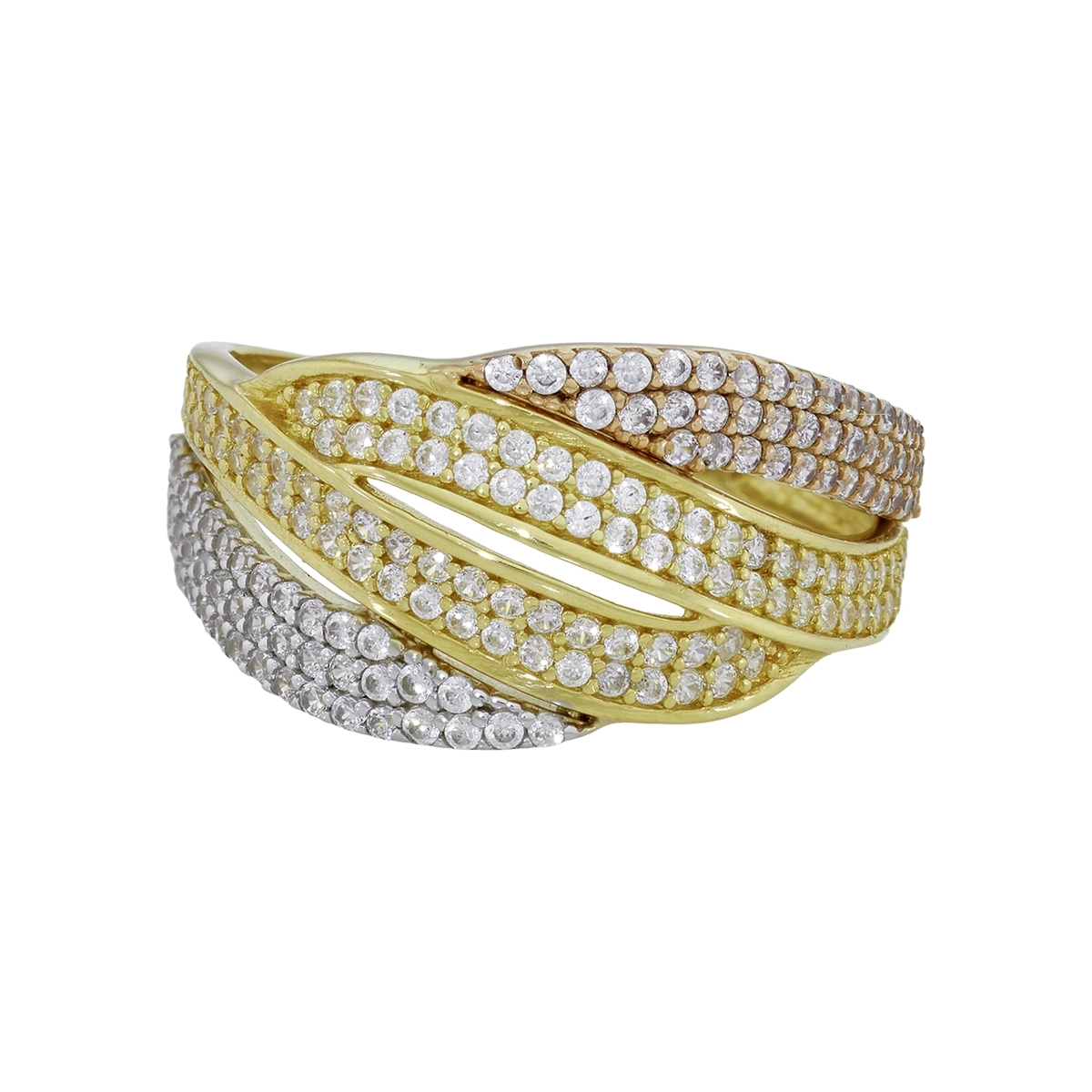 Anillo en oro amarillo de 18 Kilates, con zircones