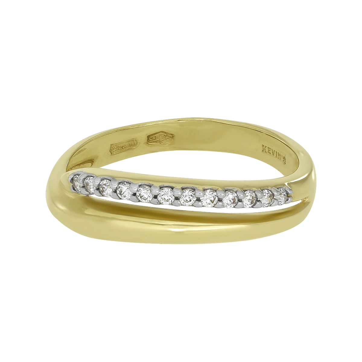 Anillo en oro amarillo de 18 Kilates, con zircones