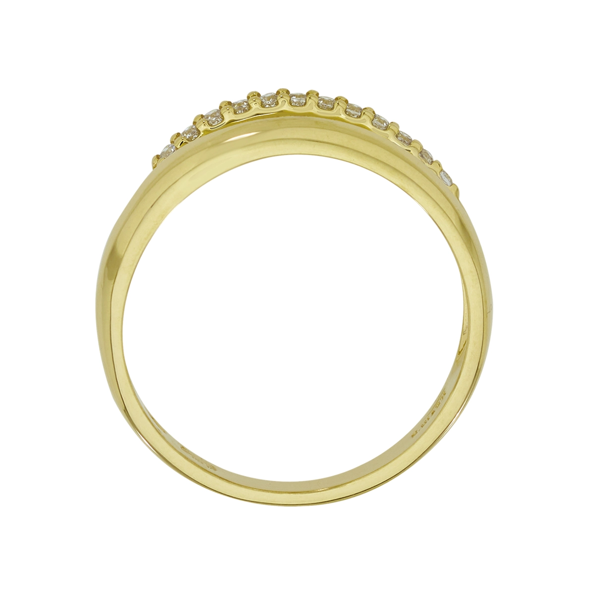 Anillo en oro amarillo de 18 Kilates, con zircones