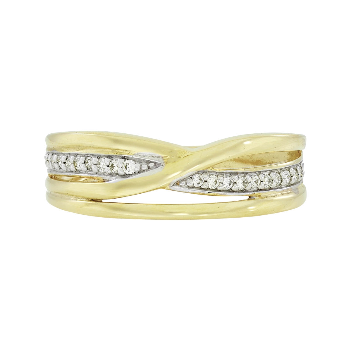 Anillo en oro amarillo de 18 Kilates, con diamantes de 0.12 Ct