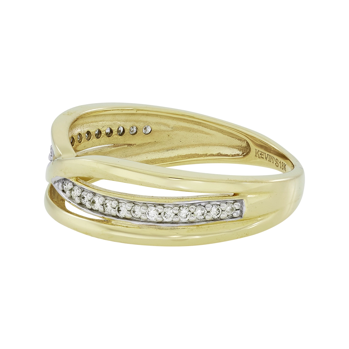 Anillo en oro amarillo de 18 Kilates, con diamantes de 0.12 Ct