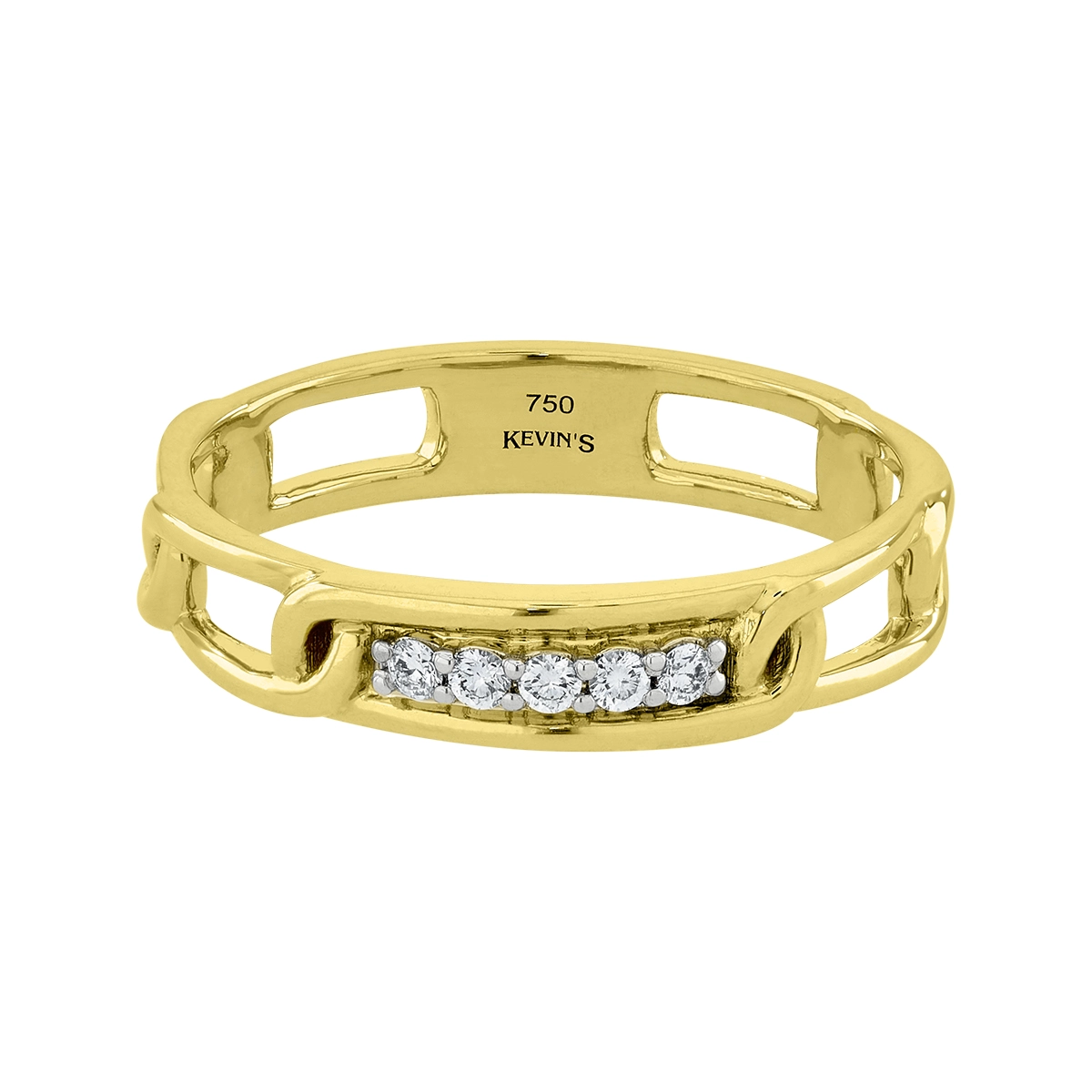 Anillo en oro amarillo de 18 Kilates, con diamantes de 0.08 Ct