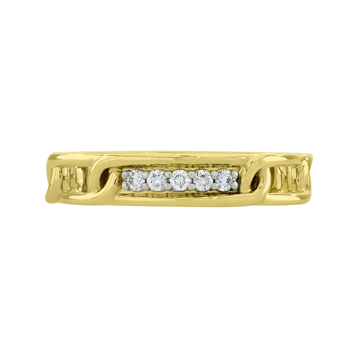 Anillo en oro amarillo de 18 Kilates, con diamantes de 0.08 Ct