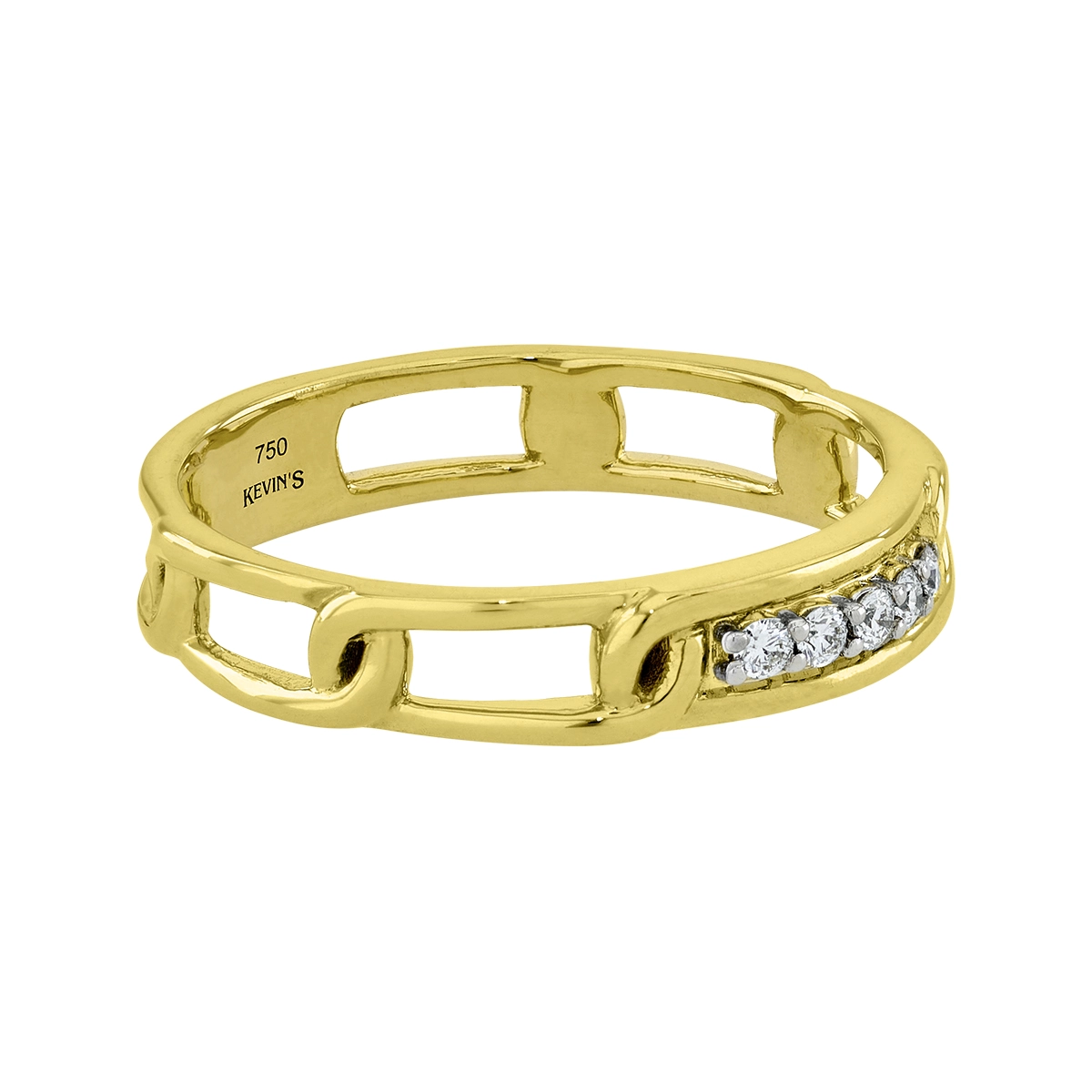 Anillo en oro amarillo de 18 Kilates, con diamantes de 0.08 Ct