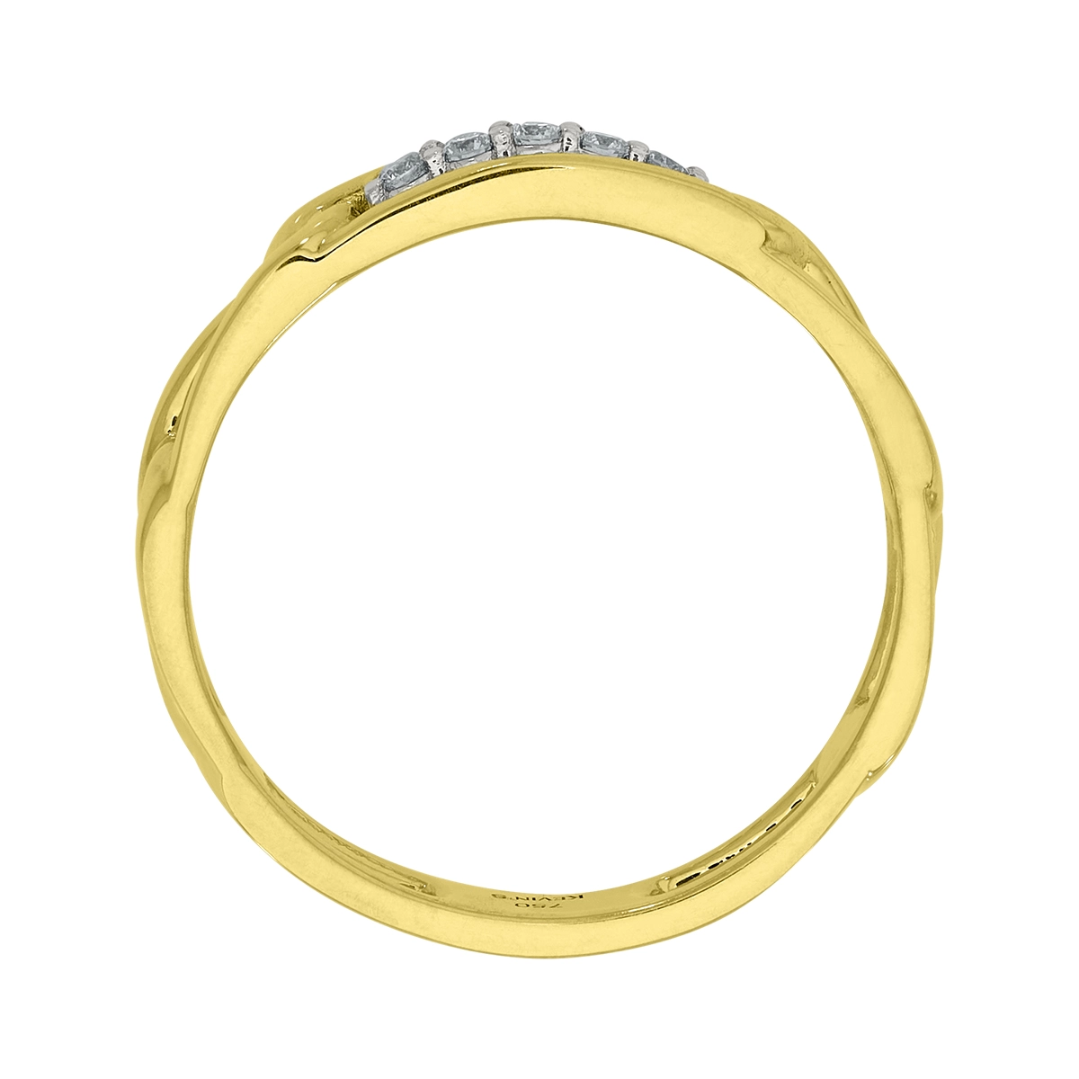 Anillo en oro amarillo de 18 Kilates, con diamantes de 0.08 Ct