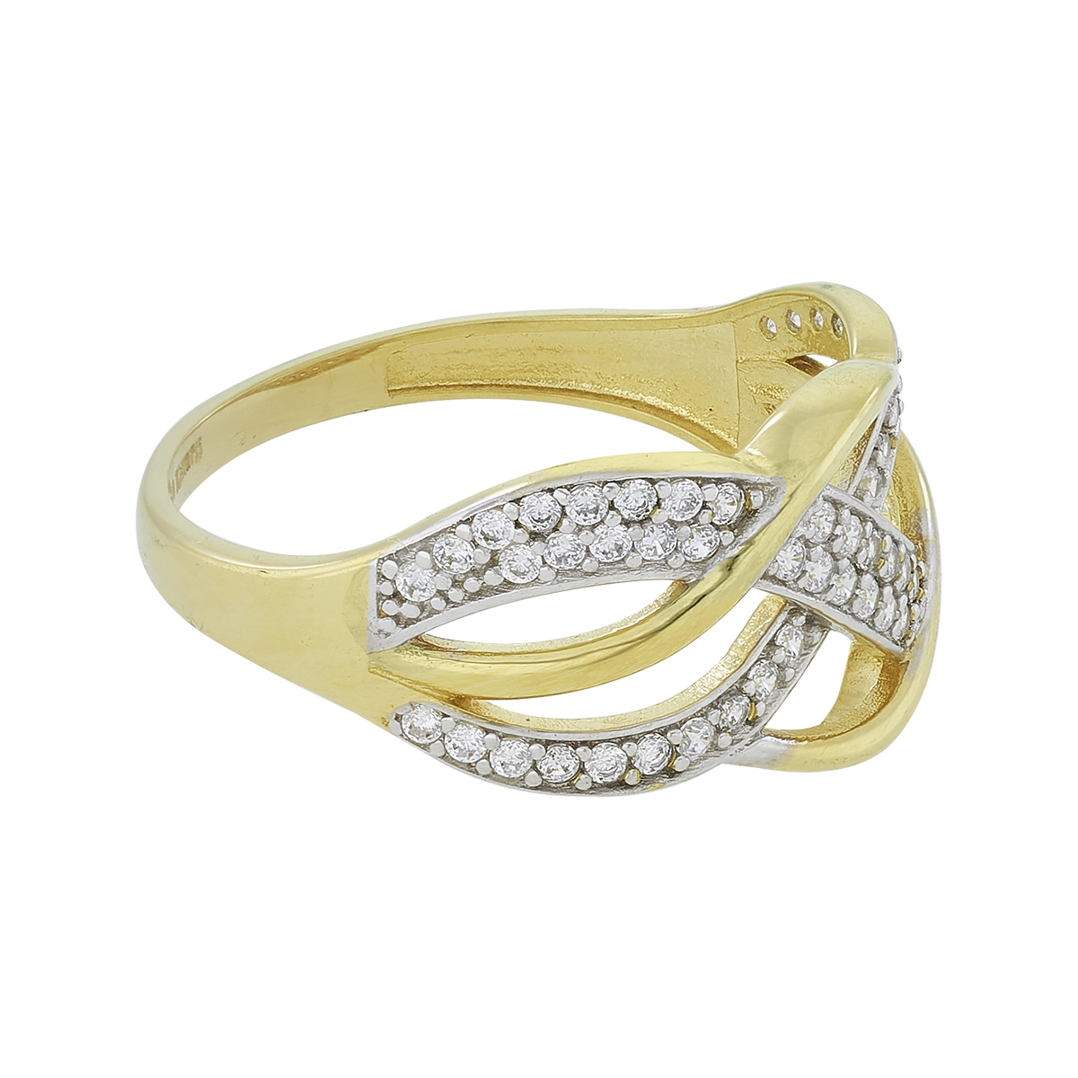 Anillo en oro amarillo de 18 Kilates, con zircones