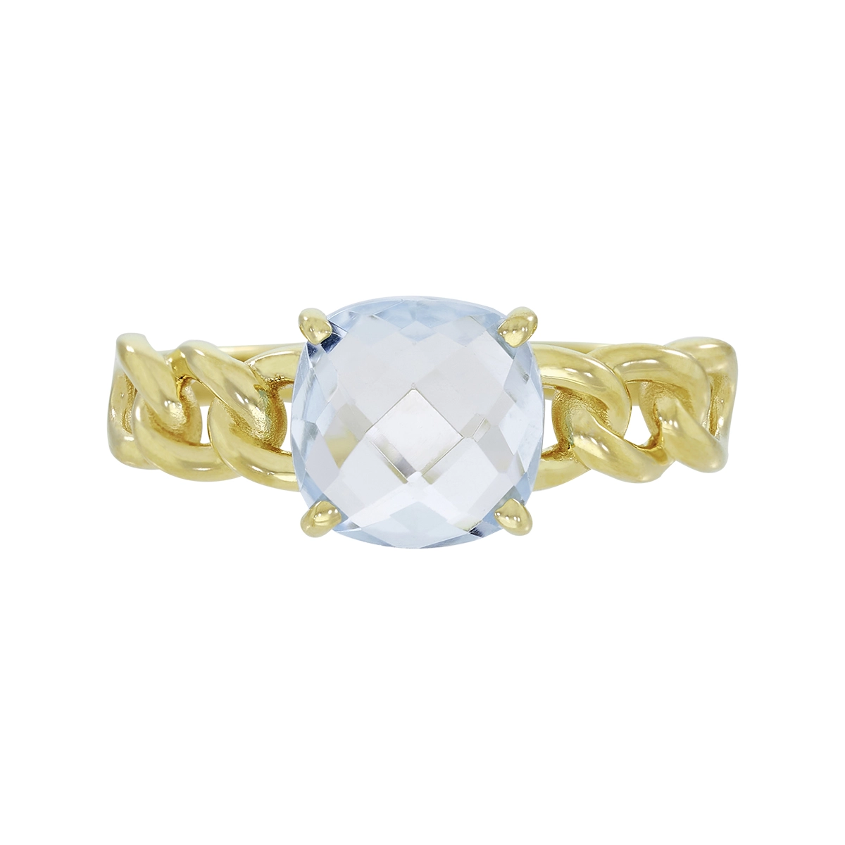 Anillo en oro amarillo de 18 Kilates, con topacio central