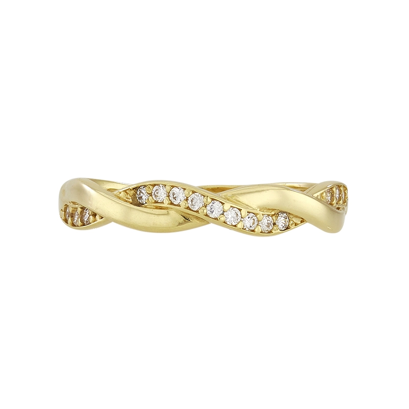 Anillo en oro amarillo de 18 Kilates, con zircones