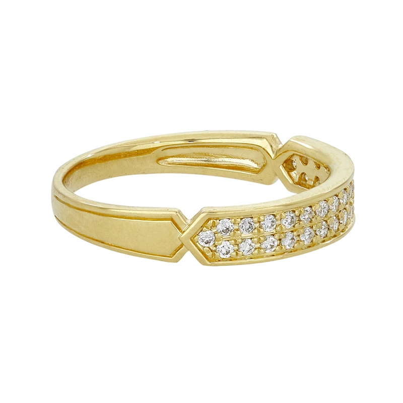 Anillo en oro amarillo de 18 Kilates, con diamantes de 0.20 Ct