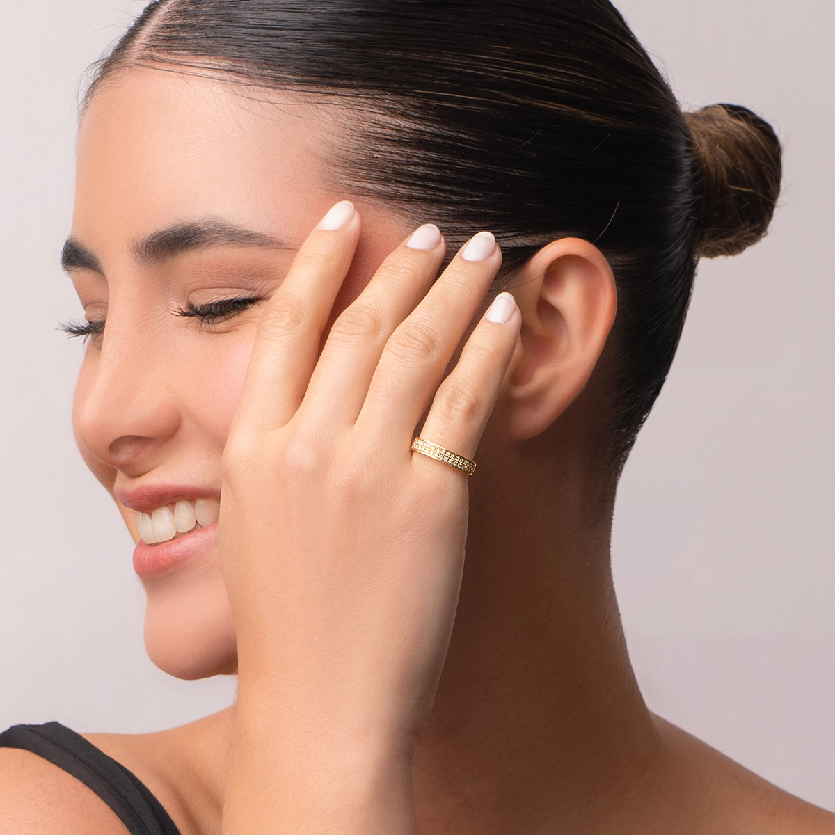 Anillo en oro amarillo de 18 Kilates, con diamantes de 0.20 Ct