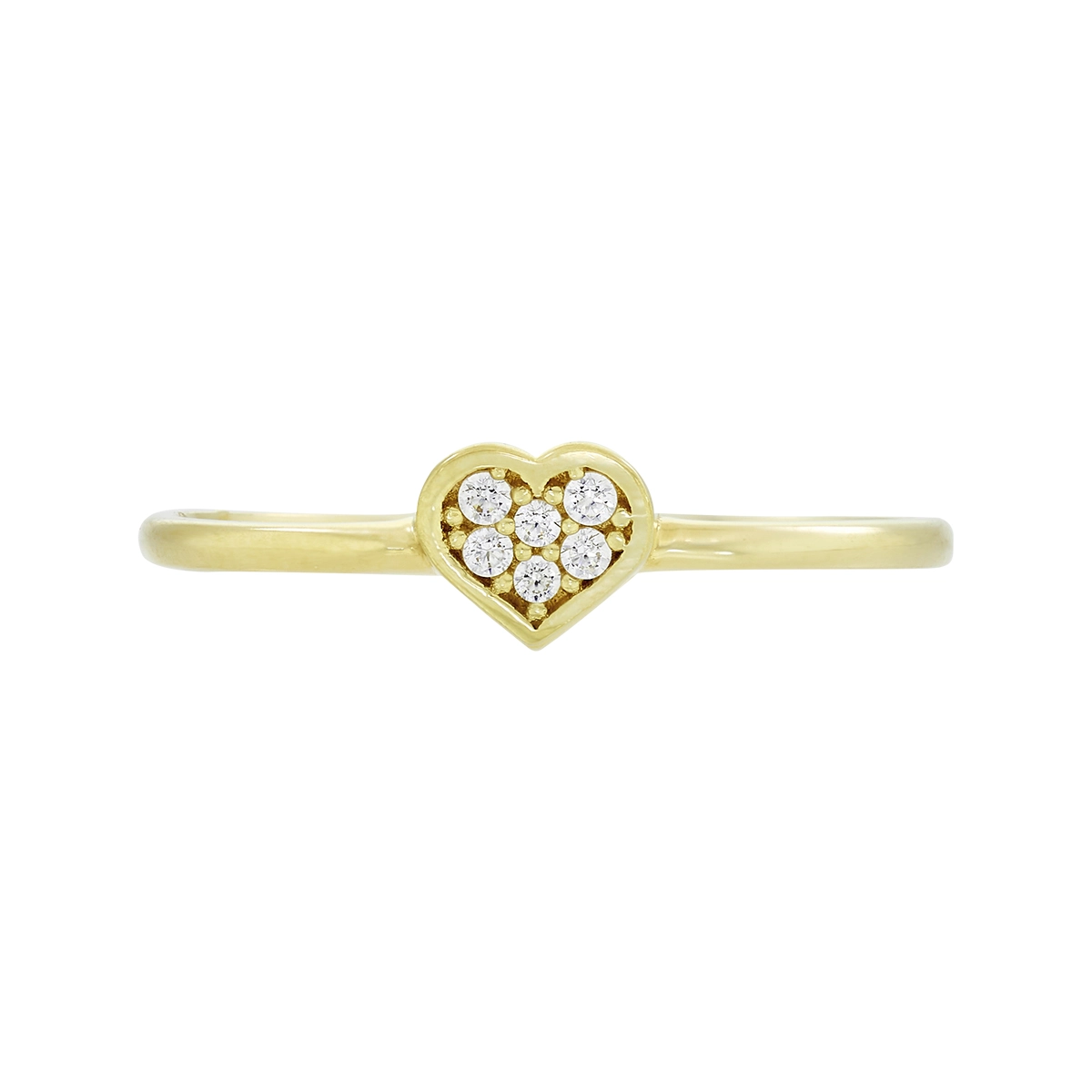 Anillo de corazón en oro amarillo de 18 Kilates, con zircones