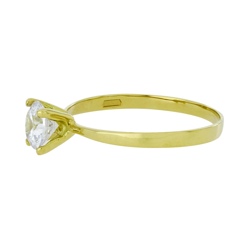 Anillo en oro amarillo de 18 Kilates, con zircón central