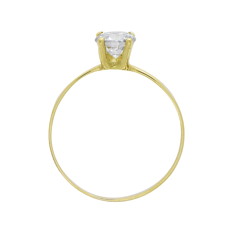 Anillo en oro amarillo de 18 Kilates, con zircón central
