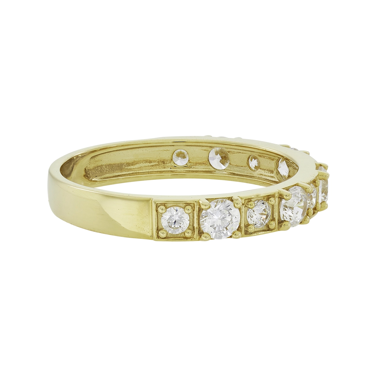 Anillo en oro amarillo de 18 Kilates, con zircones