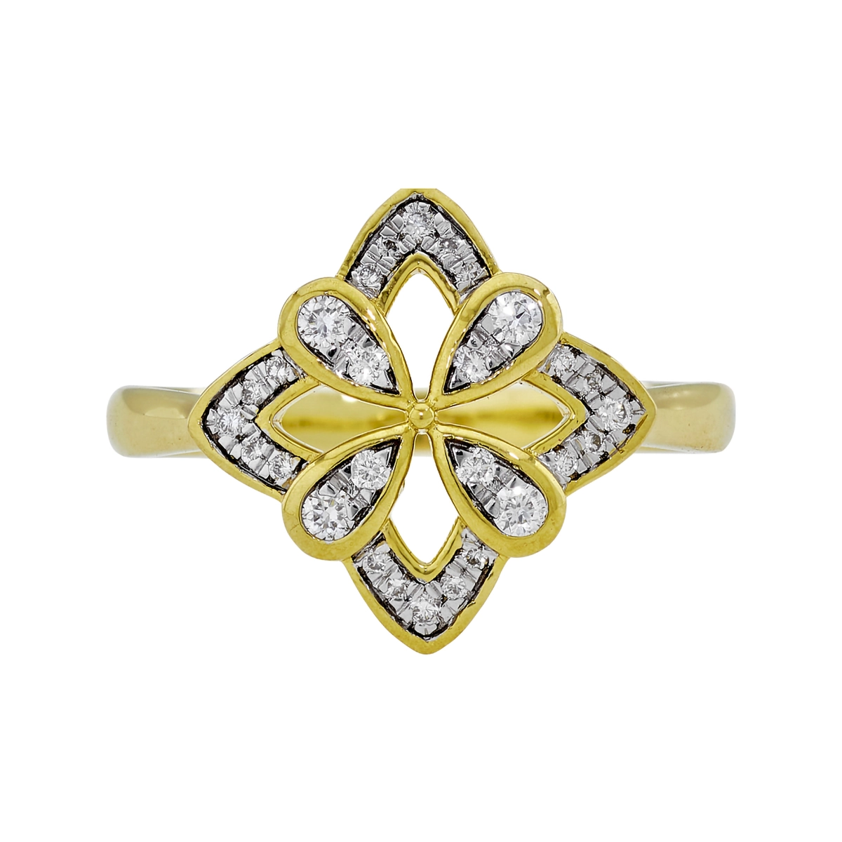 Anillo en oro amarillo de 18 Kilates, con diamantes de 0.17 Ct