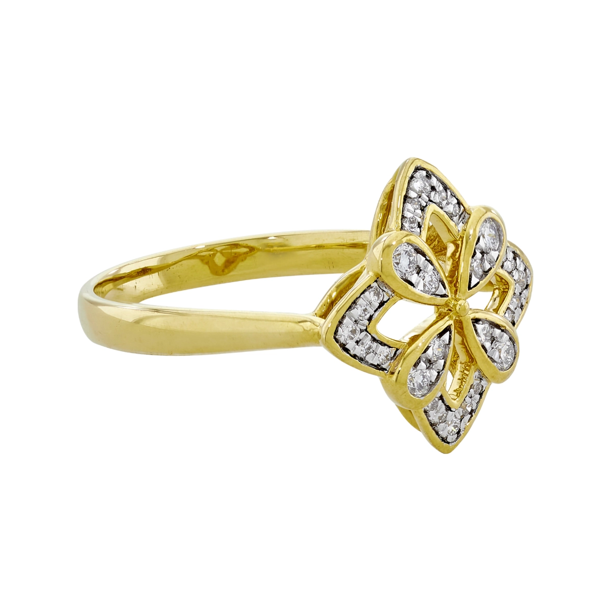Anillo en oro amarillo de 18 Kilates, con diamantes de 0.17 Ct