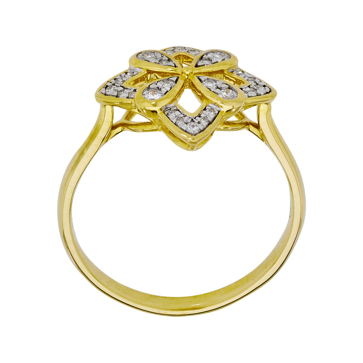 Anillo en oro amarillo de 18 Kilates, con diamantes de 0.17 Ct