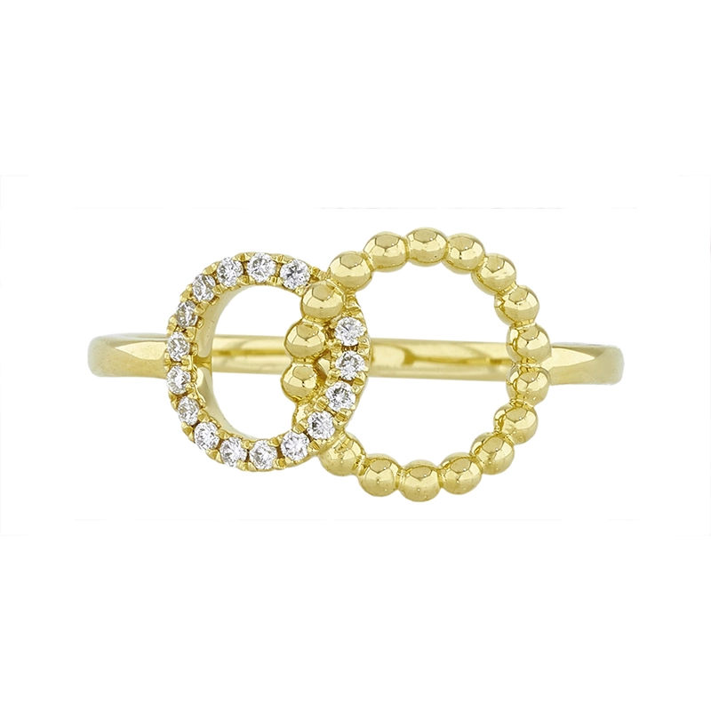 Anillo en oro amarillo de 18 Kilates, con diamantes de 0.11 Ct