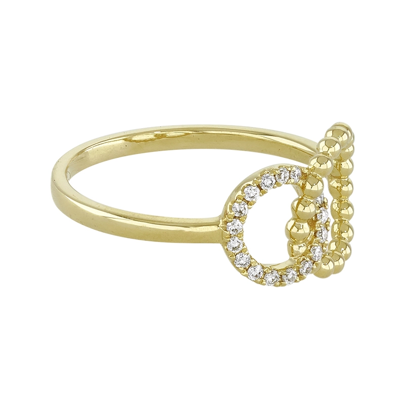 Anillo en oro amarillo de 18 Kilates, con diamantes de 0.11 Ct