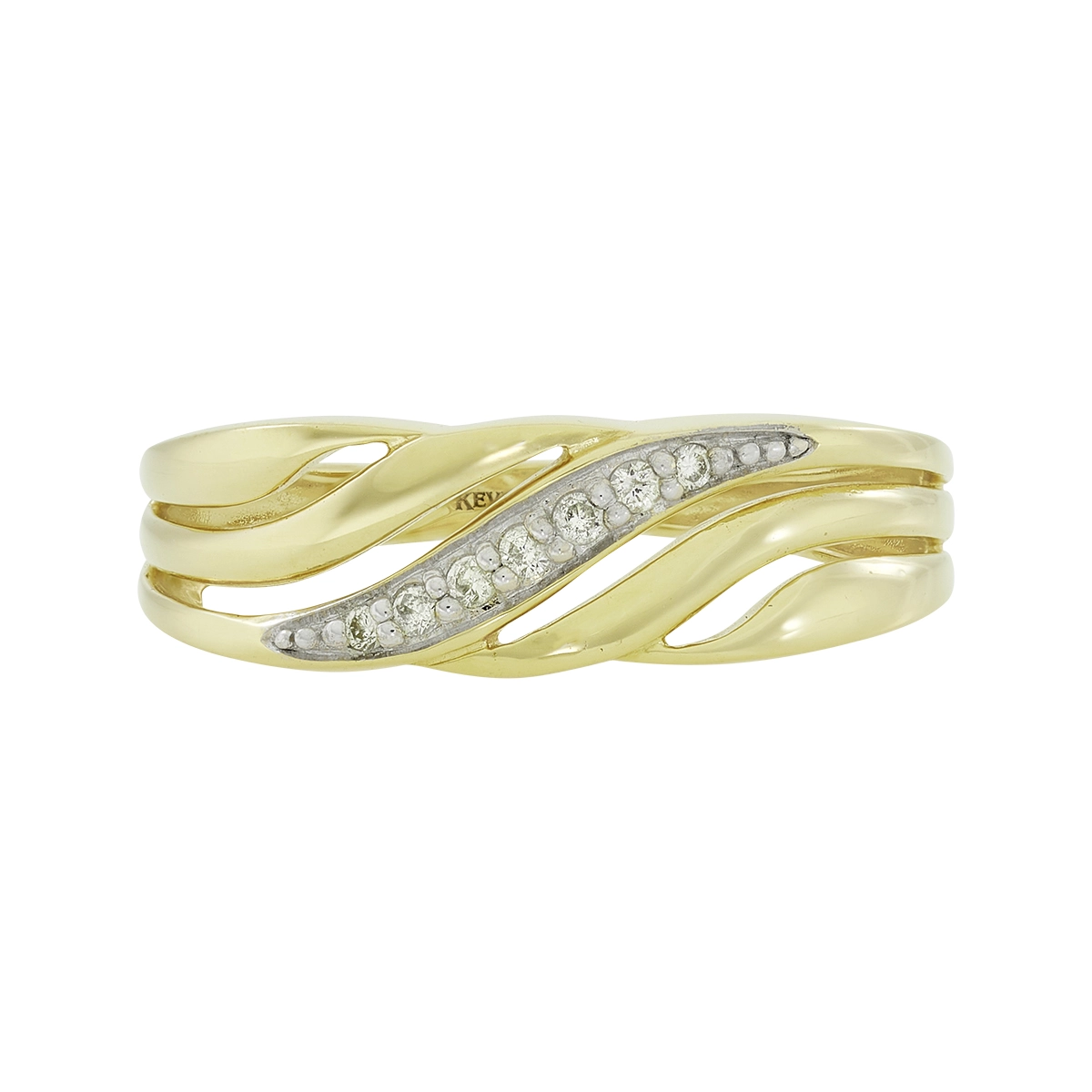 Anillo en oro amarillo de 18 Kilates, con diamantes de 0.05 Ct